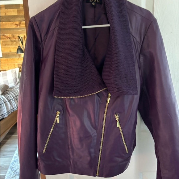 Purple Women's Faux LeatherJacket size Large. - Picture 3 of 6